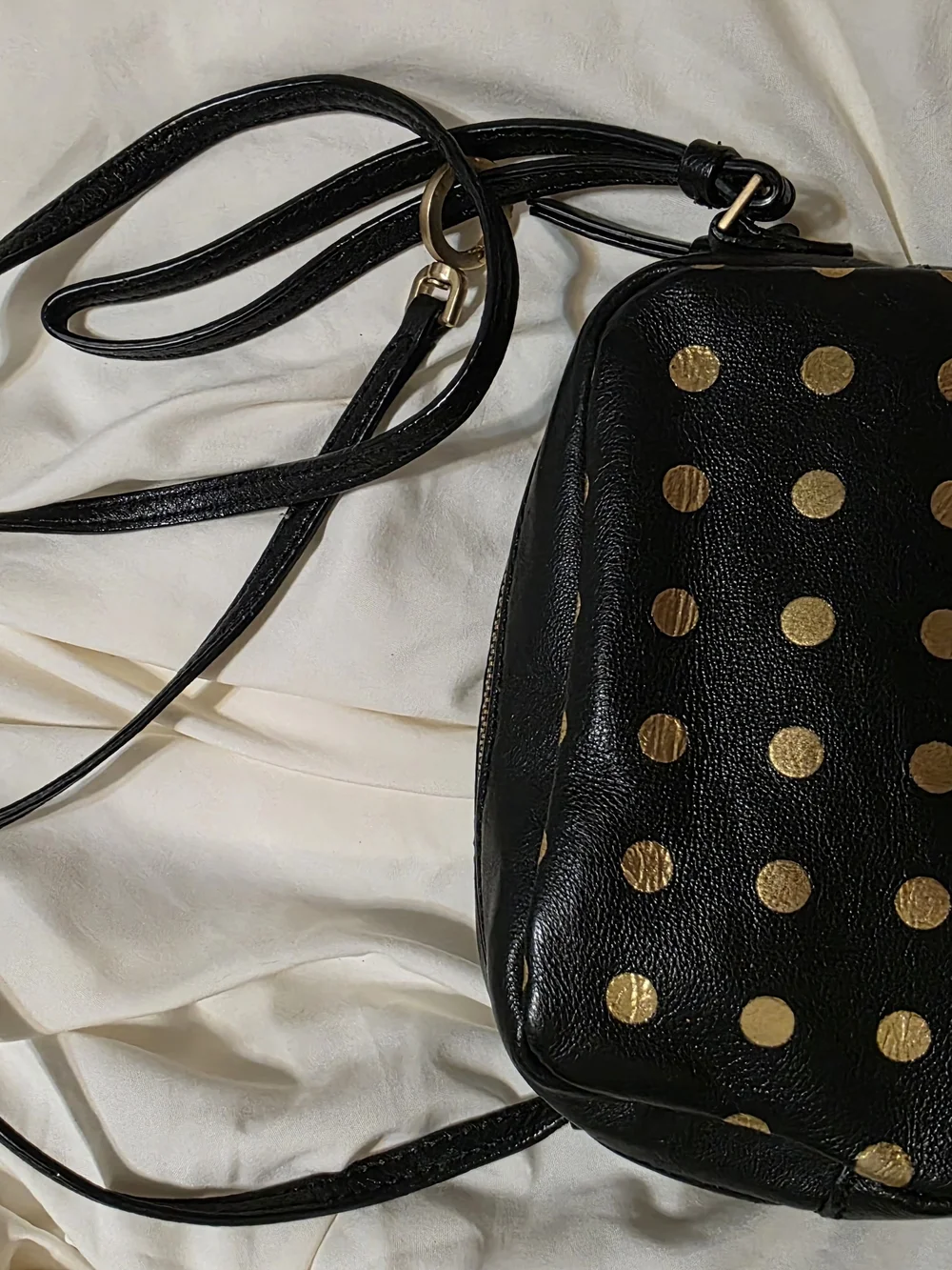 Kate Spade Saturday Black & Gold Polka Dot Crossbody Bag